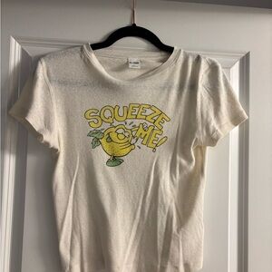 Re/Done Off-White Tee Lemon